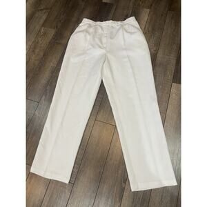 Vtg White Wide Leg Country Club Pleated High Rise Baggy Trousers Sz 14 Old Money